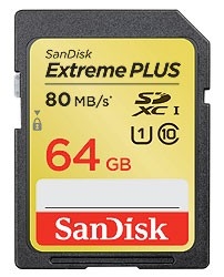 SanDisk SD 64GB Extreme Plus 80MB/S 533X